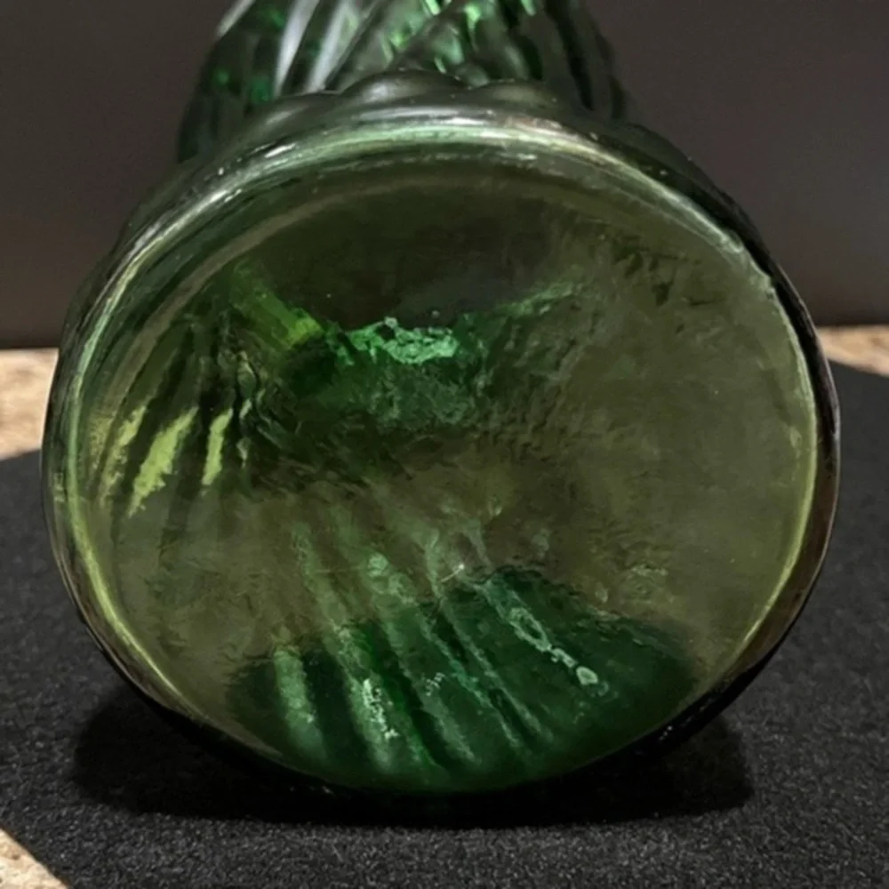 Vintage Randall Vase Green Swirl Pattern 8”